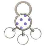 Polka Dots - Ube Violet on White 3-Ring Key Chain