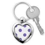 Polka Dots - Ube Violet on White Key Chain (Heart)