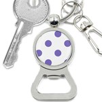 Polka Dots - Ube Violet on White Bottle Opener Key Chain
