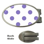 Polka Dots - Ube Violet on White Money Clip (Oval)