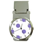 Polka Dots - Ube Violet on White Money Clip Watch