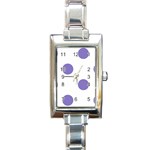 Polka Dots - Ube Violet on White Rectangle Italian Charm Watch
