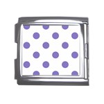 Polka Dots - Ube Violet on White Mega Link Italian Charm (18mm)