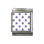 Polka Dots - Ube Violet on White Italian Charm (13mm)