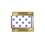Polka Dots - Ube Violet on White Gold Trim Italian Charm (9mm)