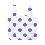 Polka Dots - Ube Violet on White Full Print Recycle Bag (M)