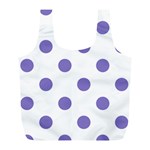 Polka Dots - Ube Violet on White Full Print Recycle Bag (L)