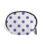 Polka Dots - Ube Violet on White Accessory Pouch (Small)