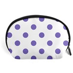 Polka Dots - Ube Violet on White Accessory Pouch (Large)