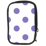 Polka Dots - Ube Violet on White Compact Camera Leather Case