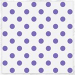 Polka Dots - Ube Violet on White Canvas 16  x 16 