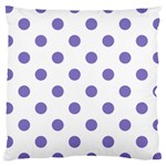 Polka Dots - Ube Violet on White Large Cushion Case (One Side)