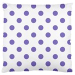 Polka Dots - Ube Violet on White Large Flano Cushion Case (One Side)