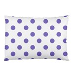 Polka Dots - Ube Violet on White Pillow Case (Two Sides)