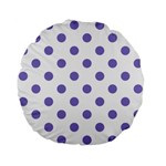 Polka Dots - Ube Violet on White Standard 15  Premium Flano Round Cushion