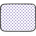 Polka Dots - Ube Violet on White Fleece Blanket (Mini)