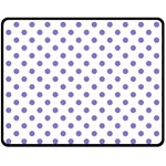 Polka Dots - Ube Violet on White Fleece Blanket (Medium) (One Side)