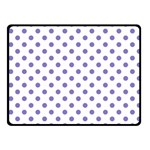 Polka Dots - Ube Violet on White Fleece Blanket (Small) (One Side)