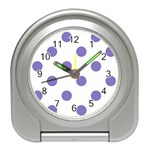 Polka Dots - Ube Violet on White Desk Alarm Clock