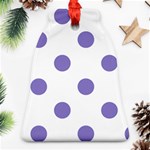 Polka Dots - Ube Violet on White Bell Ornament (Two Sides)
