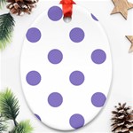 Polka Dots - Ube Violet on White Ornament (Oval)