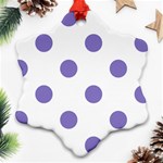 Polka Dots - Ube Violet on White Ornament (Snowflake)