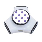 Polka Dots - Ube Violet on White Portable USB Hub (One Side)