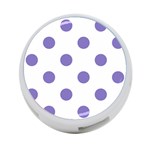 Polka Dots - Ube Violet on White 4-Port USB Hub (Two Sides)