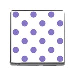 Polka Dots - Ube Violet on White Memory Card Reader (Square)