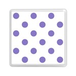 Polka Dots - Ube Violet on White Memory Card Reader with Storage (Square)