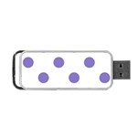 Polka Dots - Ube Violet on White Portable USB Flash (One Side)