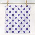 Polka Dots - Ube Violet on White Face Towel