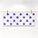 Polka Dots - Ube Violet on White Hand Towel