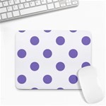 Polka Dots - Ube Violet on White Small Mousepad