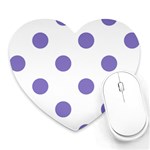 Polka Dots - Ube Violet on White Heart Mousepad