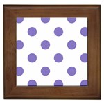Polka Dots - Ube Violet on White Framed Tile