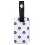 Polka Dots - Ube Violet on White Luggage Tag (One Side)