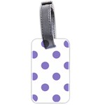 Polka Dots - Ube Violet on White Luggage Tag (Two Sides)