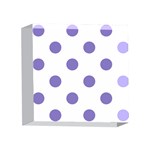 Polka Dots - Ube Violet on White 4 x 4  Acrylic Photo Block