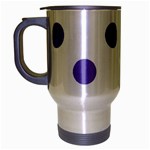 Polka Dots - Ube Violet on White Travel Mug (Silver Gray)