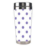 Polka Dots - Ube Violet on White Stainless Steel Travel Tumbler
