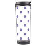 Polka Dots - Ube Violet on White Travel Tumbler