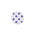 Polka Dots - Ube Violet on White 1  Mini Button