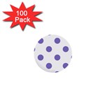 Polka Dots - Ube Violet on White 1  Mini Button (100 pack)