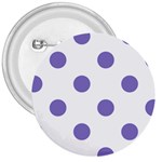 Polka Dots - Ube Violet on White 3  Button