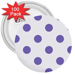 Polka Dots - Ube Violet on White 3  Button (100 pack)