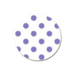 Polka Dots - Ube Violet on White Magnet 3  (Round)