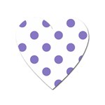 Polka Dots - Ube Violet on White Magnet (Heart)