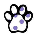 Polka Dots - Ube Violet on White Magnet (Paw Print)