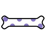 Polka Dots - Ube Violet on White Magnet (Dog Bone)